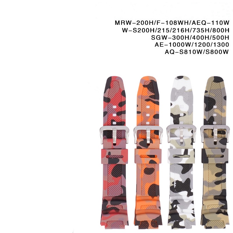 Dây Đeo Họa Tiết Rằn Ri Cho Đồng Hồ Casio AE-1000W AQ-S810W SGW-500H AE-1300 F-108WH W-215 W-735H