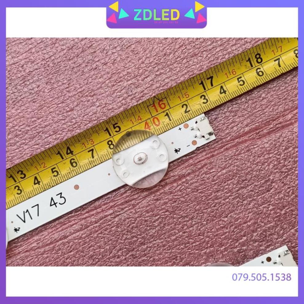 THANH LED TIVI LG 43UJ652T HÀNG MỚI 100% BỘ 2 THANH MỖI THANH 10 BÓNG 3V LG 43UJ 43" V17 ART3 2867 Rev0.3 16916L-2867A 2