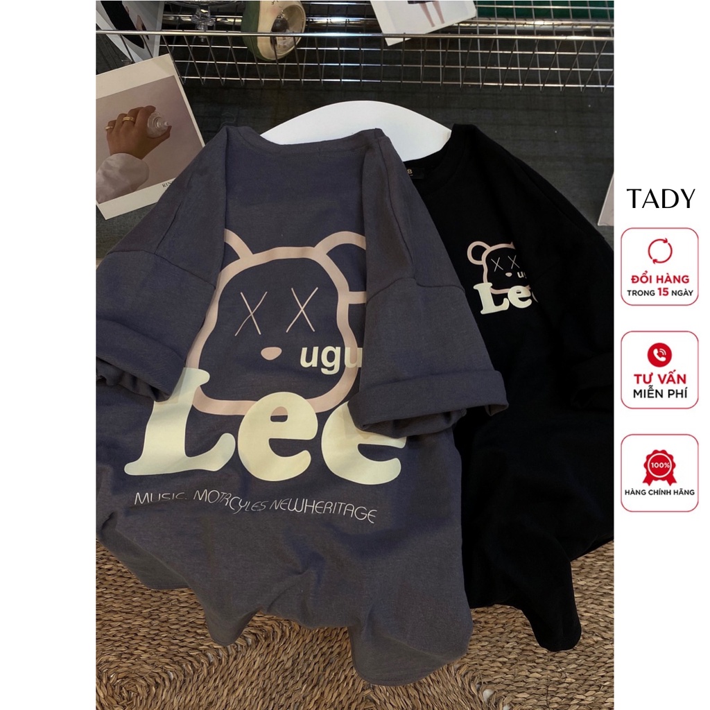 Áo Thun Form Rộng 3158 Mặt Nhung Gấu Lee - Áo Phông 3158 Cotton Nhung Unisex Nam Nữ