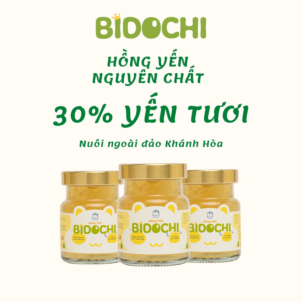 Hồng Yến Chưng Sẵn Hỗ Trợ Tăng Đề Kháng Từ Tự Nhiên - Cải Thiện Biếng Ăn, Tiêu Hoá Của Bé - Hồng Yến Bidochi 1 Set 6 hũ
