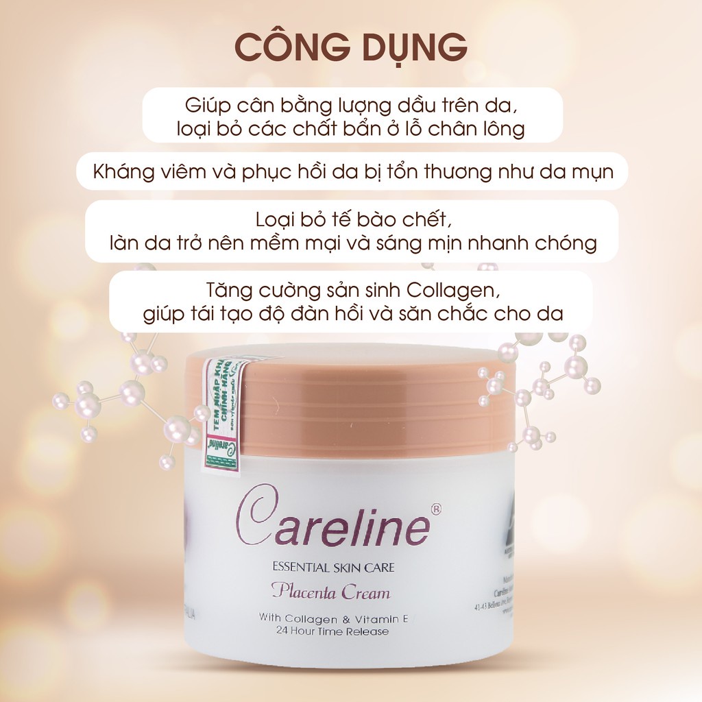 Kem dưỡng ẩm mỡ cừu (tím), nhau thai cừu (cam) Careline Lanolin/Placenta Cream, Úc (100g) cho mọi lứa tuổi