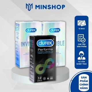 Bộ 2 hộp bao cao su Durex Invisible Extra Thin Extra Sensitive 10 bao + Tặng 1 hộp Durex Performa 12 bao