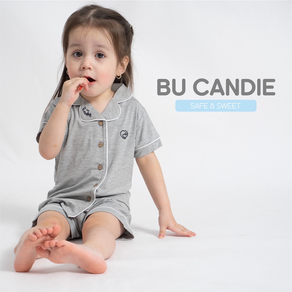 Bộ pyjamas ngắn tay sợi tre BU Baby mềm mướt, xinh xắn