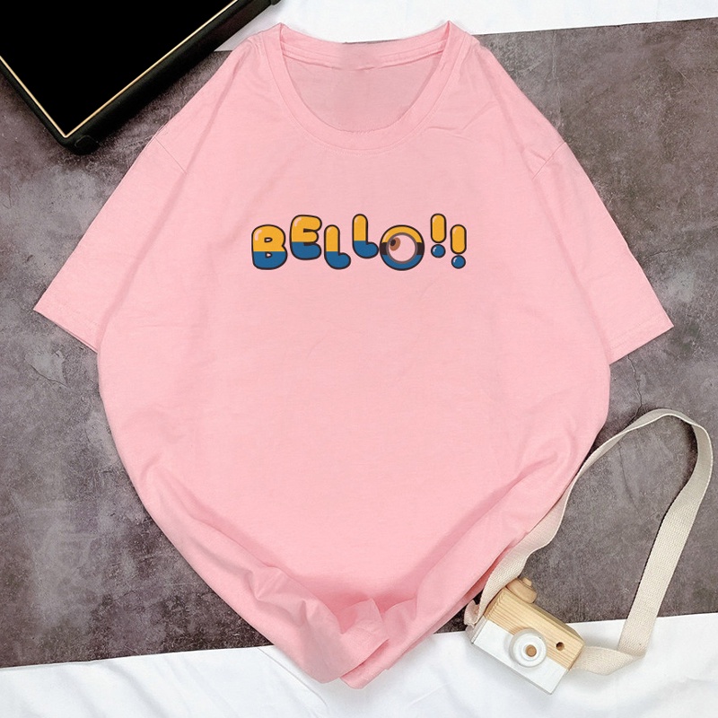 Áo Thun Nữ Màu Vàng Mơ In Chữ BELLO Local Brand DLX Áo Phông Nữ Đẹp Chất Thun 35% Cotton