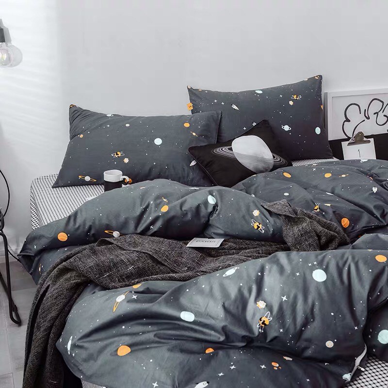 Bộ 5 món ga gối chăn phao poly cotton có ruột bông dày loại 1 được chọn màu