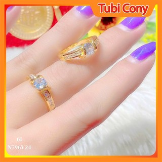 Nhẫn nữ mạ vàng đính xoàn mẫu 61.0.33.03.051022