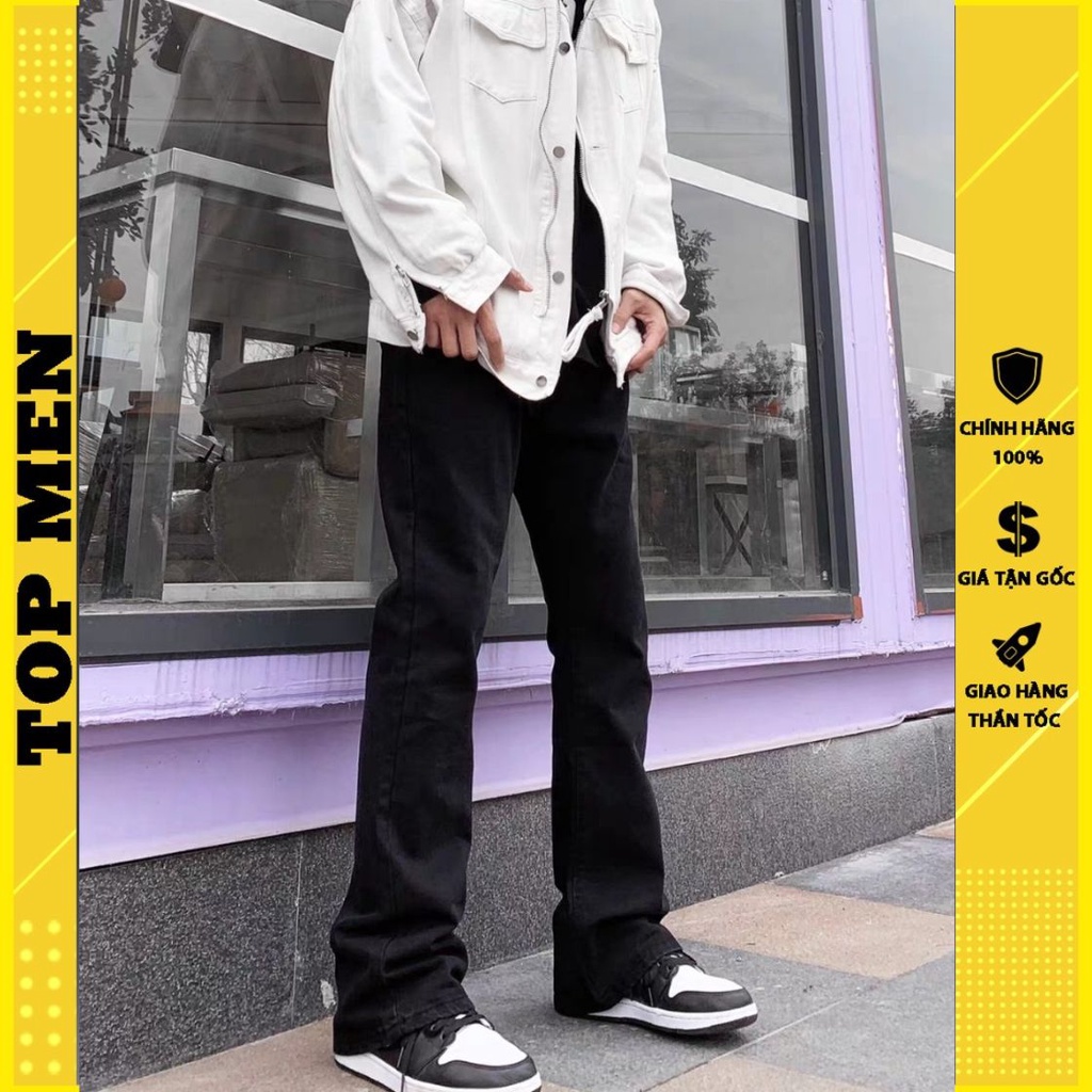 Quần jean nam ống loe TOPP MEN cao cấp - Quần bò nam co dãn 4 chiều basic dễ phối đồ