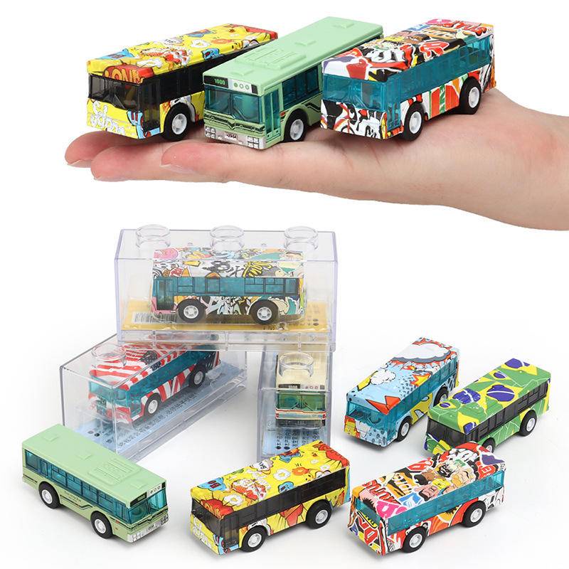 Mô Hình Đồ Chơi Xe Buýt Hoạ Tiết Rằn Ri Bằng Hợp Kim Cho Bé
