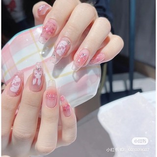 sticker dán móng tay thỏ hồng