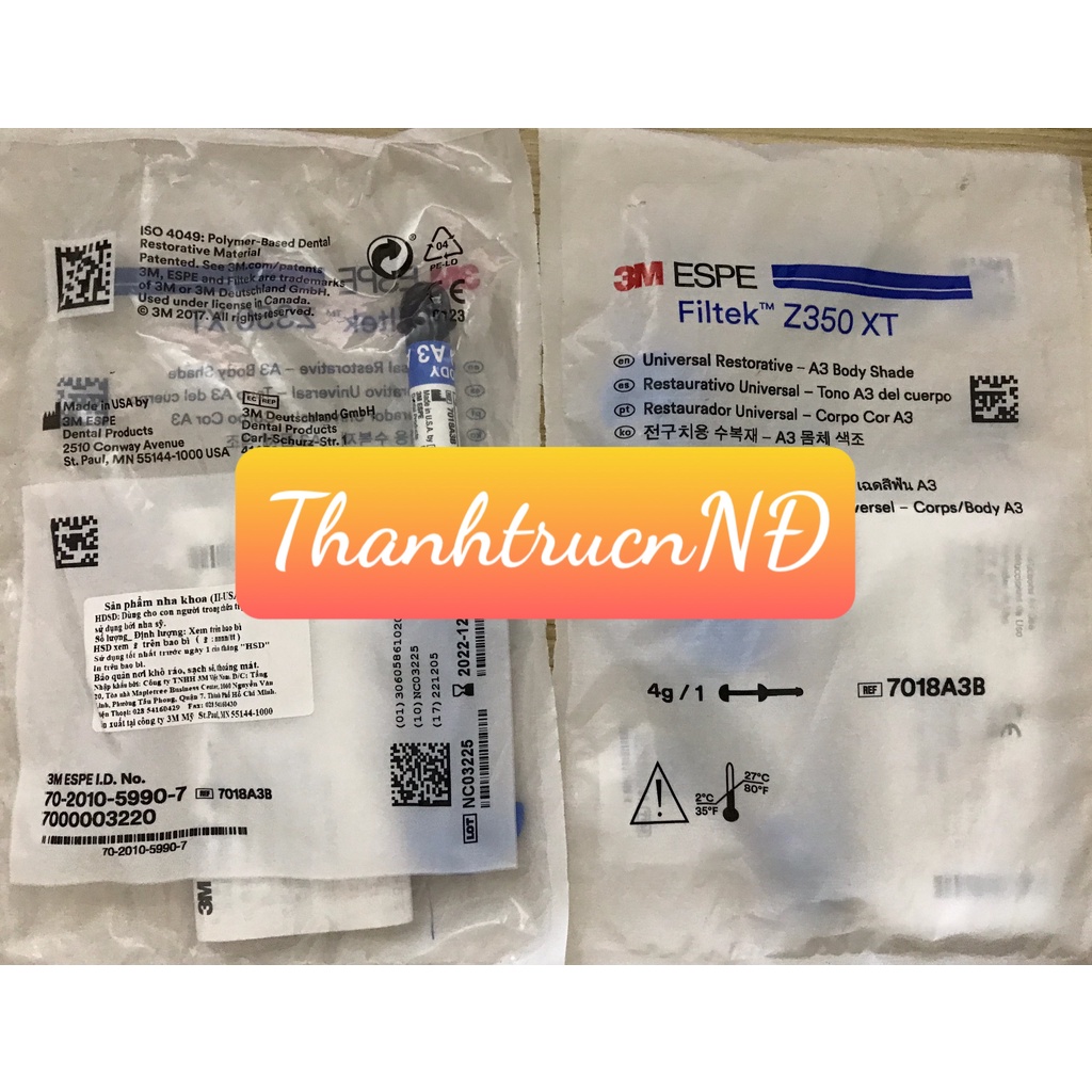 7018 Composite đặc 3M Z350XT nhiều loại màu 4g/ống (7018 FILTEK Z350 XT)