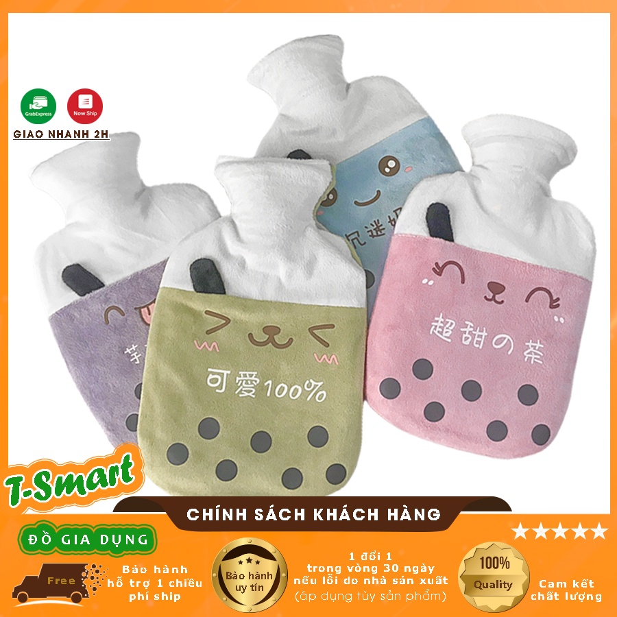 Túi Chườm Nóng Lạnh Hình Trà Sữa Dễ Thương Giảm Đau Bụng Kinh,Giữ Ấm Hạ Sốt Tiện Lợi - Túi Sưởi Ấm Lông Mềm Mại