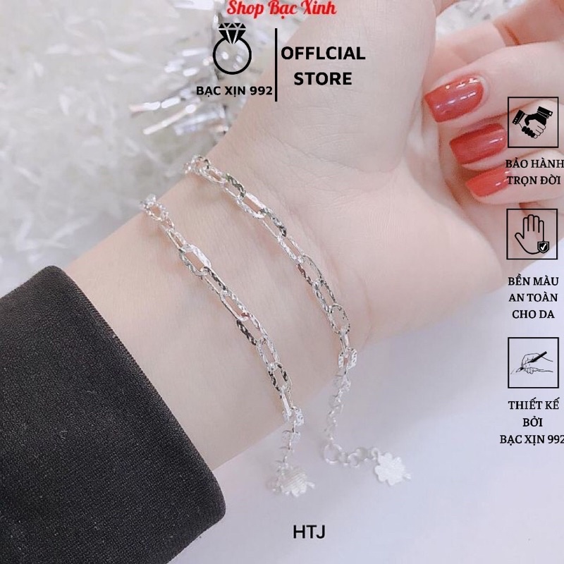 Lắc tay xich Bạc , lắc tay bạc.Thiết kế kiểu tinh vi đơn giản và quý phái.