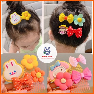 Lược cài tóc, xước tóc hoạt hình màu sắc đáng yêu cho bé gái, cài thiết kế dạng lược xước mái