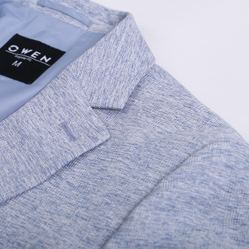 OWEN - Áo Blazer Regular Fit Xanh sáng melange -BL220698