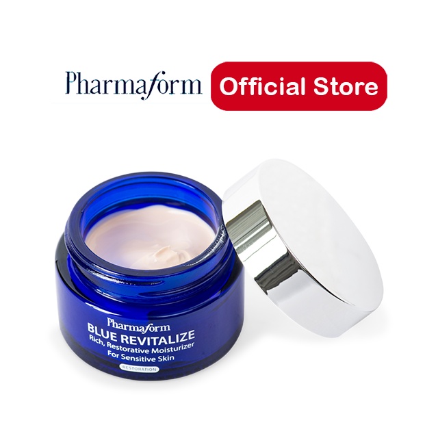 Kem dưỡng ẩm phục hồi chống lão hóa và ánh sáng xanh cho da mặt, body, da khô, nhạy cảm PHARMAFORM Blue Revitalize
