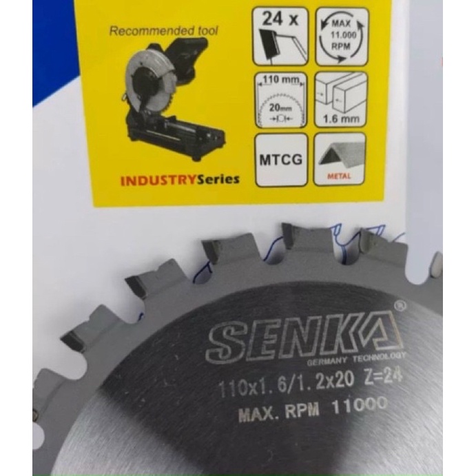 LƯỠI CƯA SẮT HỢP KIM SENKA CẮT KIM LOẠI 110 x 24 x 20 x 1.6