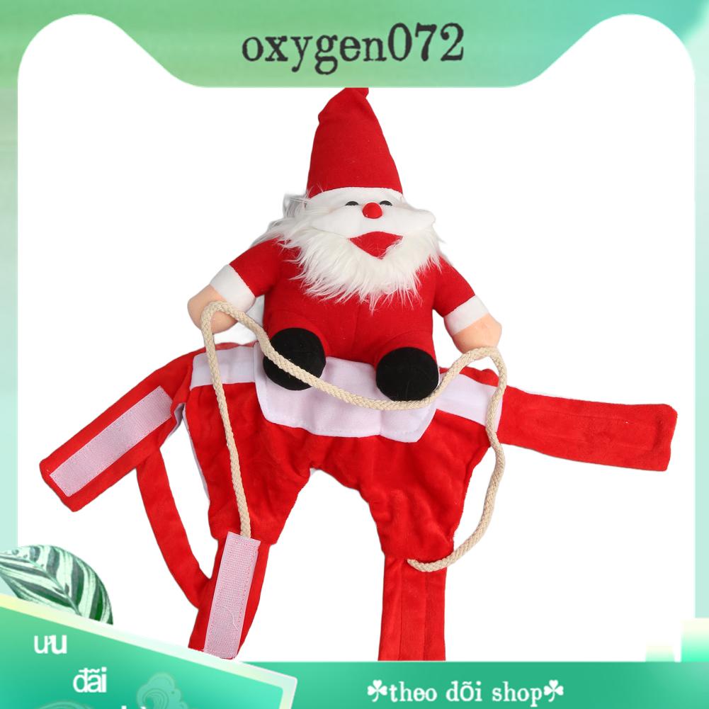 Oxygen072 Áo khoác Giáng sinh cho chó Sang trọng Ấm áp Phong cách dễ thương Trang phục thú cưng của ông già Noel Chó nhỏ vừa lớn Mèo