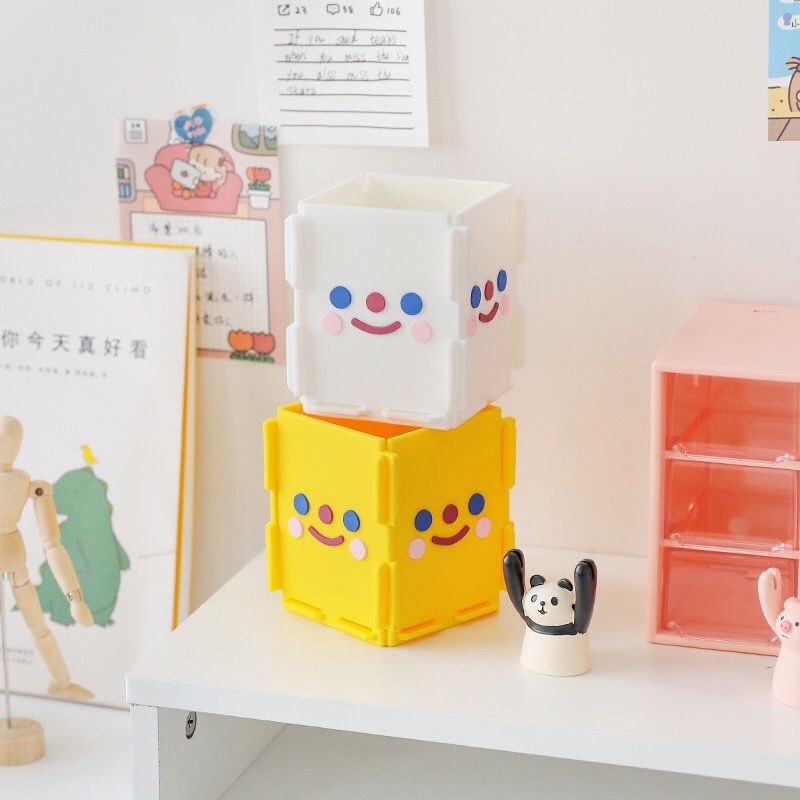 Ống Cắm Bút Dẻo Tự Lắp Ráp Tiện Lợi Nhiều Mẫu Hoạt Hình Xinh Xắn Kệ Đựng Viết Mỹ Phẩm Cute Dành Cho Học Sinh