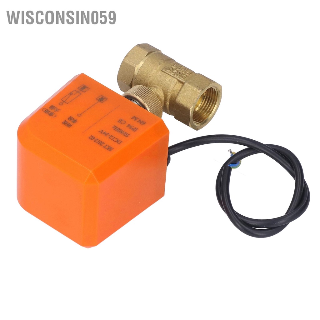 [Hàng Sẵn] DN20 Van bi điện 2 chiều 3 / 4in thường đóng dây đa năng DC12‑24V 【Wisconsin059】