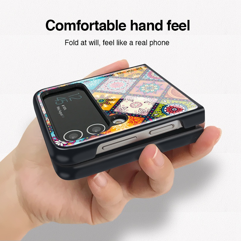 Vỏ Bao Da Điện Thoại Kiểu Dân Tộc Cho samsung galaxy z flip 4 flip3 5g