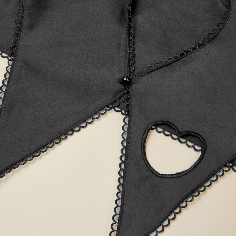 Khăn Choàng Cổ Giả Áo Họa Tiết Trái Tim Rỗng Màu Sắc Ngọt Ngào Cho Nữ