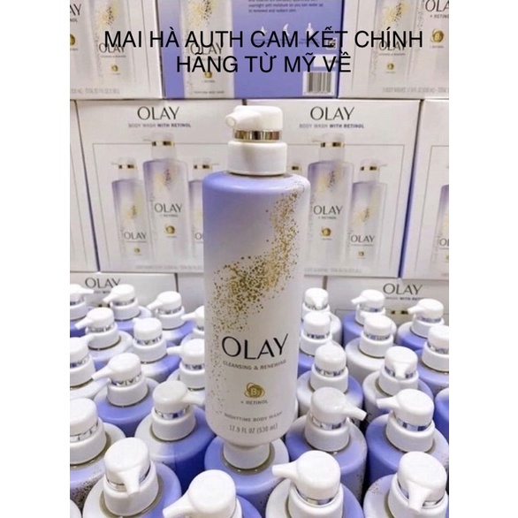 Sữa tắm trắng da Olay B3 retinol và Collagen 530ml từ Mỹ