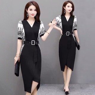 đầm công sở dự tiệc phối màu bao sang kèm belt size M l xl 2xl