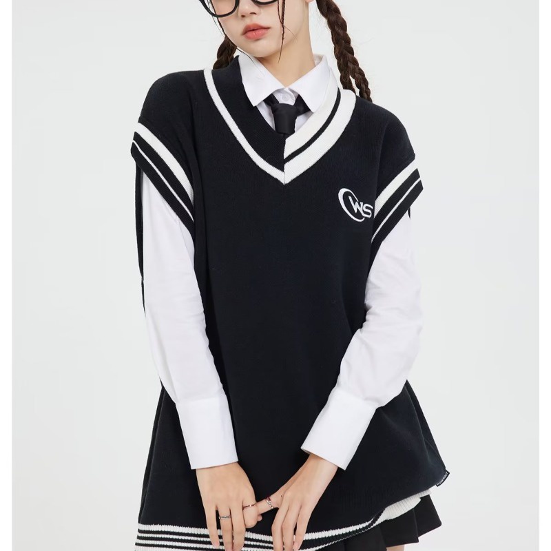 Áo Sweater Không Tay Kẻ Sọc Màu Tương Phản Phong Cách Hàn Quốc Thời Trang Mùa Thu Mới 2022 Cho Nam