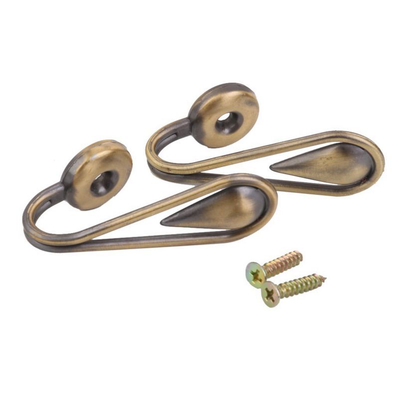 1 Cặp Móc Buộc Rèm Cửa Bằng Hợp Kim Hình Giọt Nước Vintage (Màu Đồng)