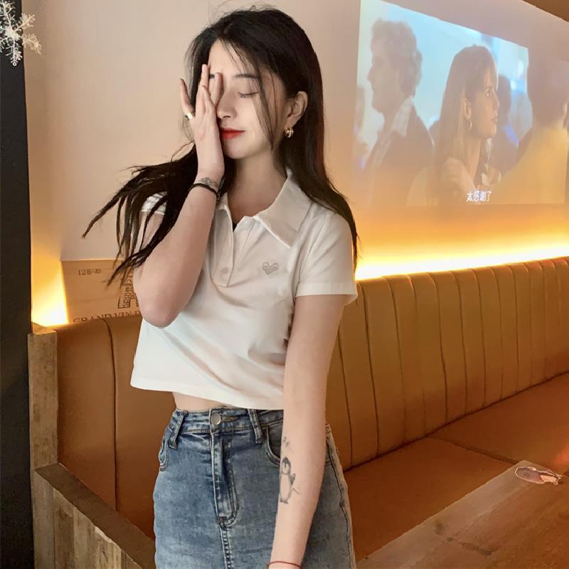 Áo Thun polo Tay Ngắn Hở Vai Có Size Lớn Cho Nữ