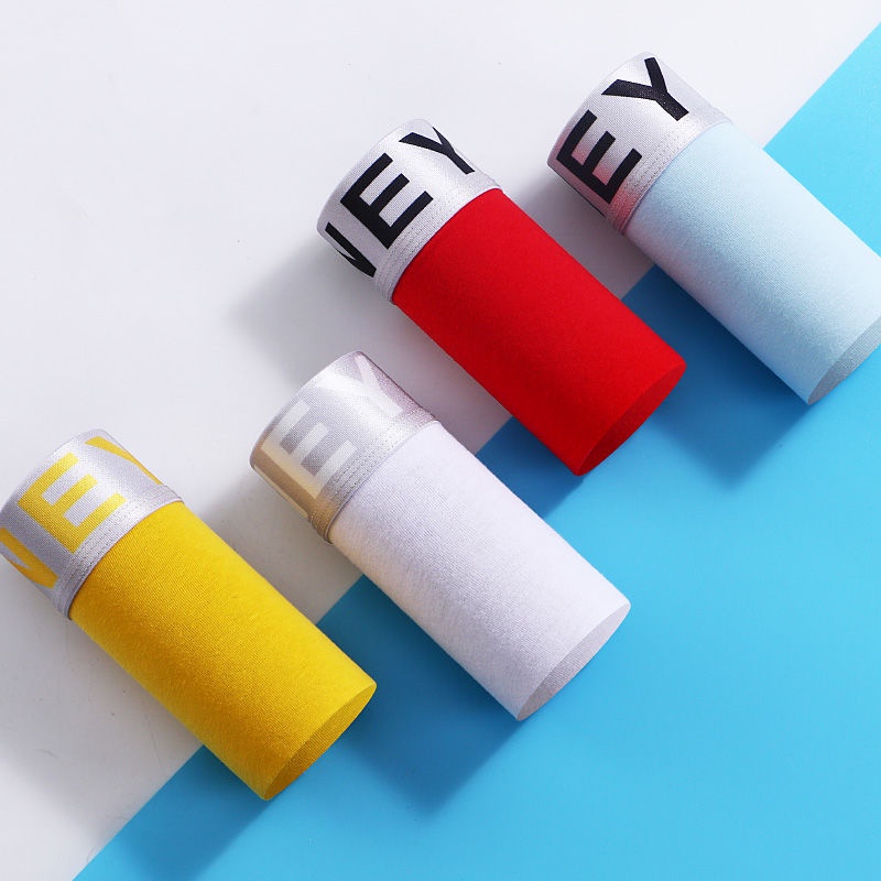 Set 1 / 3 Quần Lót Boxer Cotton Thoáng Khí Kháng Khuẩn Màu Trơn Thời Trang Cho Nam