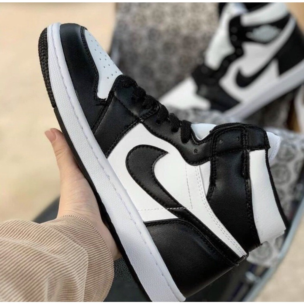 Giày Sneakers cổ cao đen trắng thể thao nam nữ full size 36-44