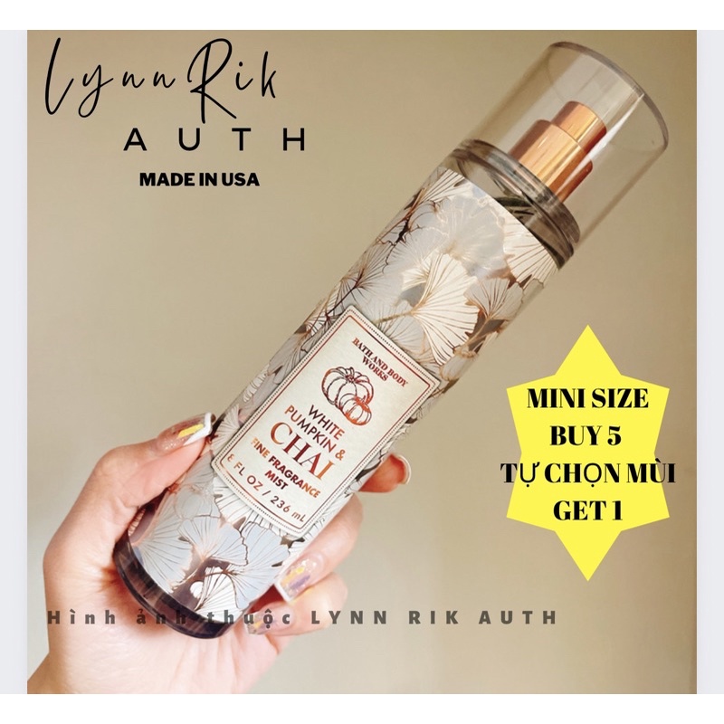 WHITE PUMPKIN CHAI - Xịt Thơm Toàn Thân Body Mist Bath & Body Works Usa