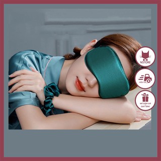 Bịt mắt ngủ , che mắt ngủ lụa satin mịn màng thoáng khí 20x10cm