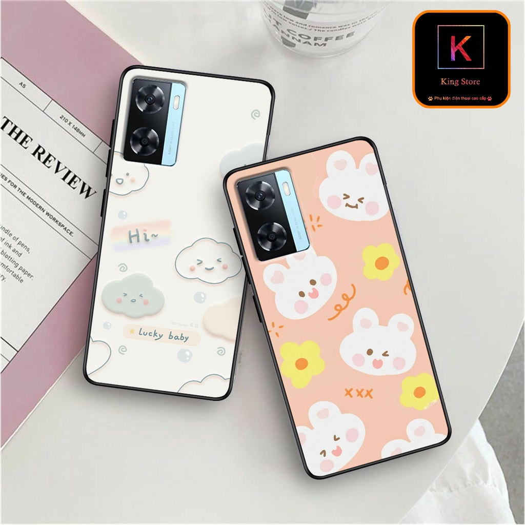Ốp lưng Oppo A77 - Oppo A77 5G - Ốp in hình Gấu&amp;Thỏ siêu xinh - Lưng nhám viền TPU