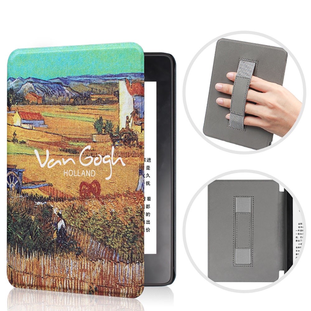 Ốp Máy Tính Bảng Da PU Họa Tiết Tranh Sơn Dầu Tự Động Thức Ngủ Cho Amazon Kindle Basic 11th 2022 6inch Model NO C2V2L3