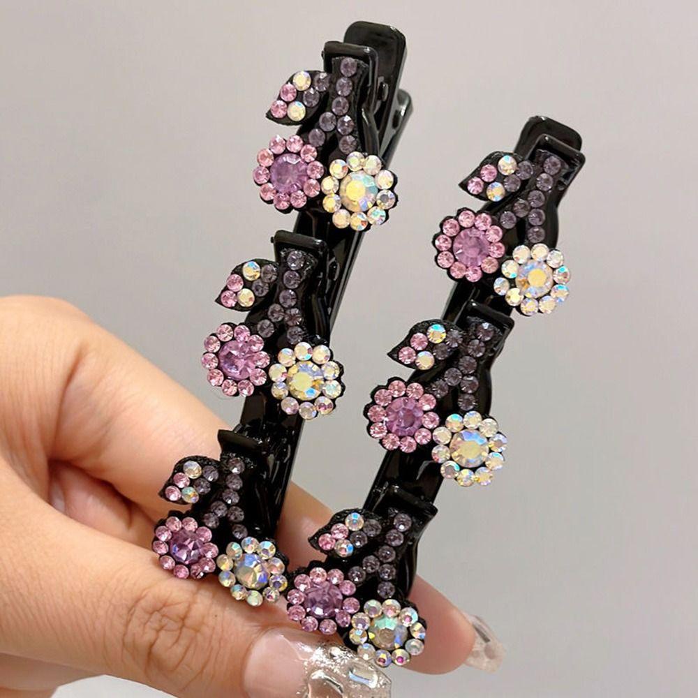 ROSE Set 2 / 4 Kẹp Tóc Hình Quả Cherry Đính Đá Thời Trang Cho Nữ