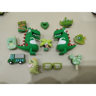 combo Charm Stiker khủng long Gắn Dép( 2charm to, 10 charm bé)