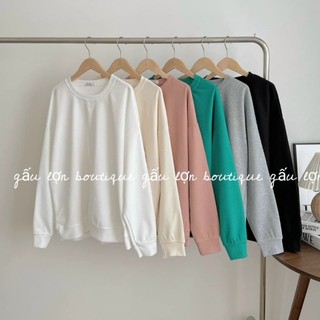 Áo sweater trơn basic chất nỉ tổ ong phong cách hàn quốc