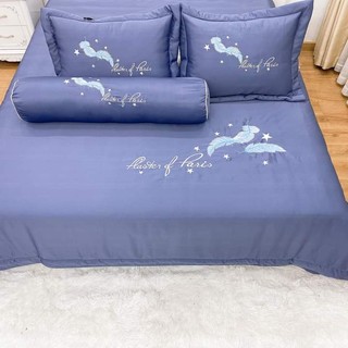 Bộ 5 món chăn ga gối phi lụa trần bông cao cấp