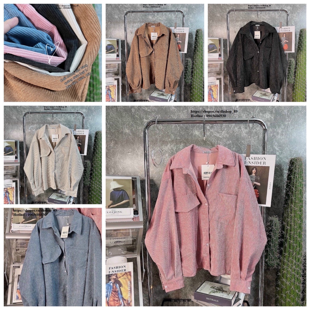Áo khoác nữ form rộng unisex nam nữ couple,áo khoác sơ mi nhung tăm 1 lớp trơn nhiều màu có túi Bunny_040