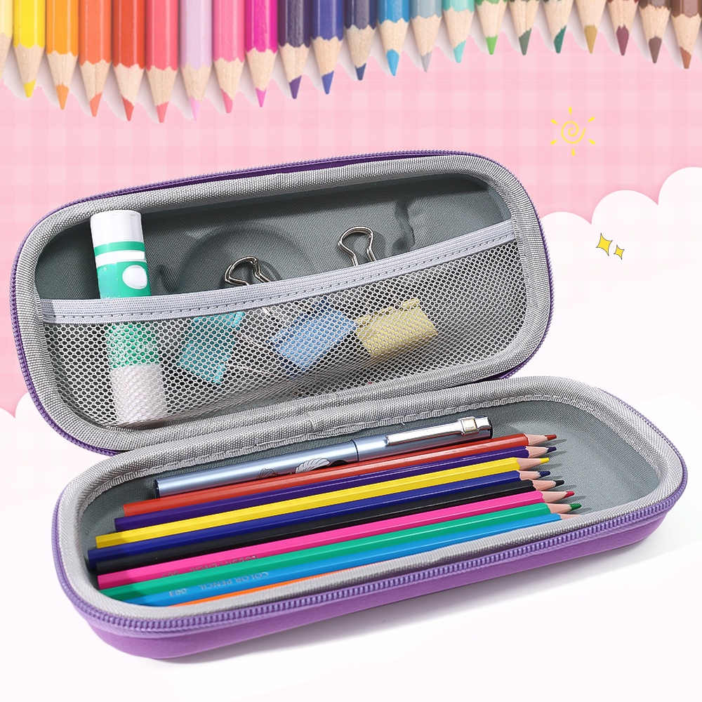 Hộp Đựng Bút EVA Sức Chứa Lớn Đa Năng Chống Nước In Họa Tiết Thỏ Hoạt Hình 3D Có Khóa Kéo Cho Học Sinh Ốp