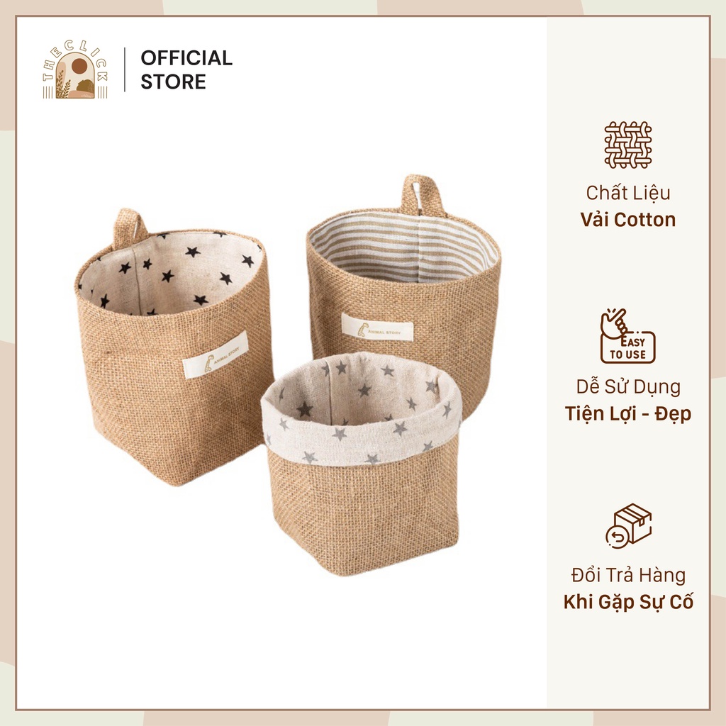 Giỏ Vải Bông Đan Cao Cấp Đựng Bút Giỏ Đựng Mỹ Phẩm Để Bàn Nghê Thuật Decor Bàn Học Siêu Sáng Tạo