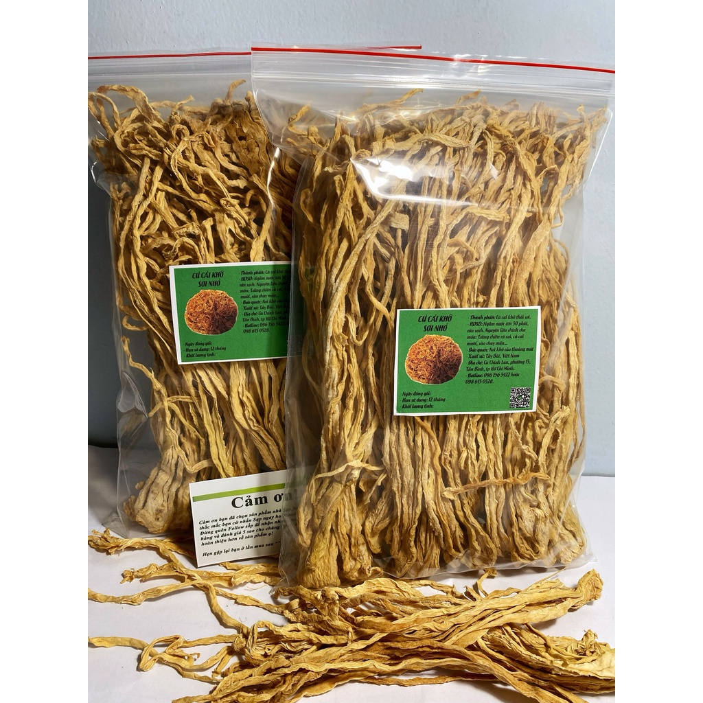 Củ cải sấy khô thái sợi nhỏ loại 1, non, giòn và ngon