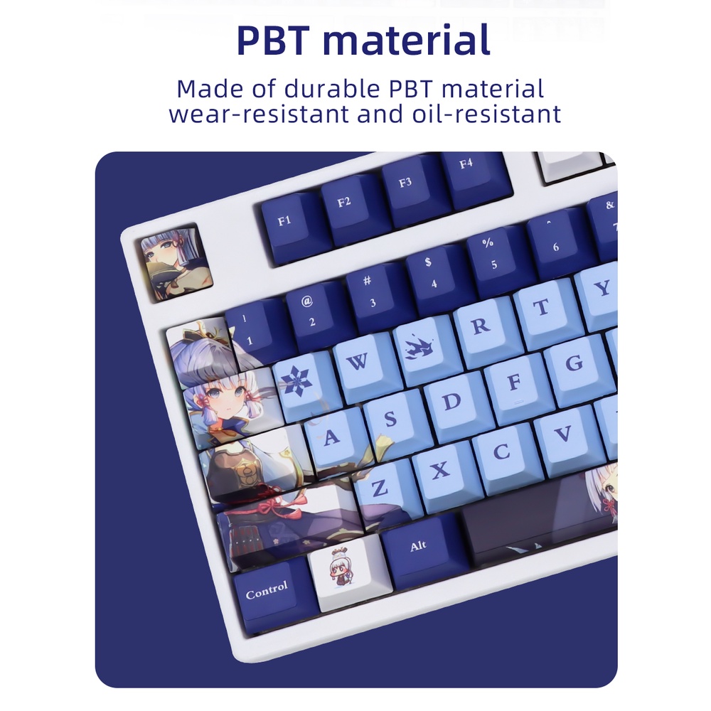 Genshin Impact Shinri Ayana Keycap Anime Keycap Set Bộ Bàn Phím 134 Phím PBT Dành Cho Cherry MX 61 64 68 84 75 87 100 104 108