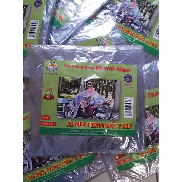 Áo mưa trong suốt 1 đầu Thành Nam