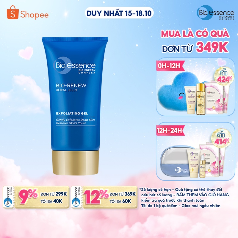Gel tẩy tế bào chết dưỡng da tươi trẻ Bio-Essence Bio-Renew tinh chất sữa ong chúa 60g
