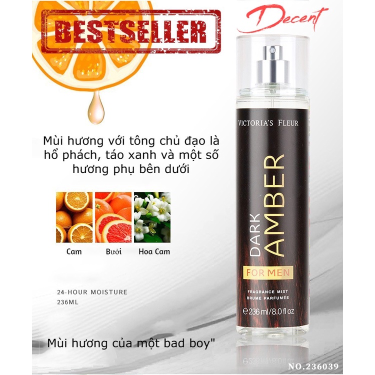 Xịt thơm toàn thân body mist cho nam Victoria's Fleuer