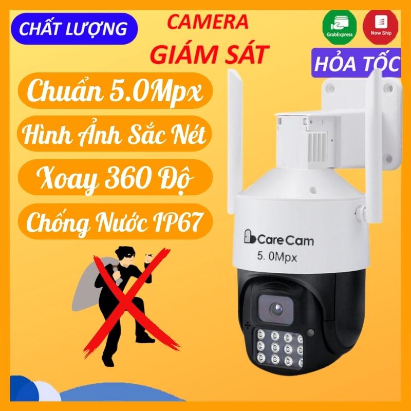 Camera Ngoài Trời CareCam Pro S500, Hình Ảnh 5.0Mpx, Xoay 360 Độ, Ban Đêm Có Màu - Camera Carecam Pro Ngoài Trời S500