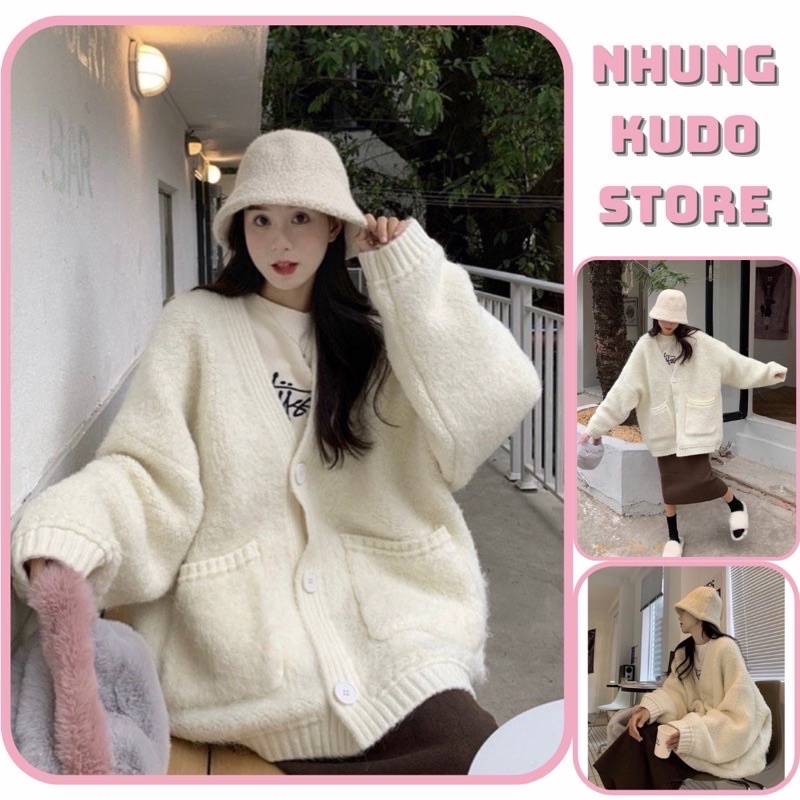 Áo khoác ,cardigan lông thu đông ấm áp dành cho nữ Nhungkudo